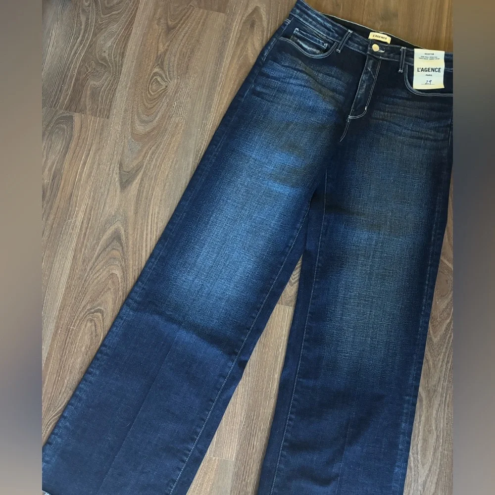 L'AGENCE Deep Indigo Flare Jeans - Picture 4 of 8